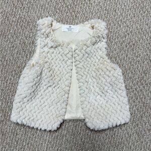 H&M Cream Faux Fur Vest